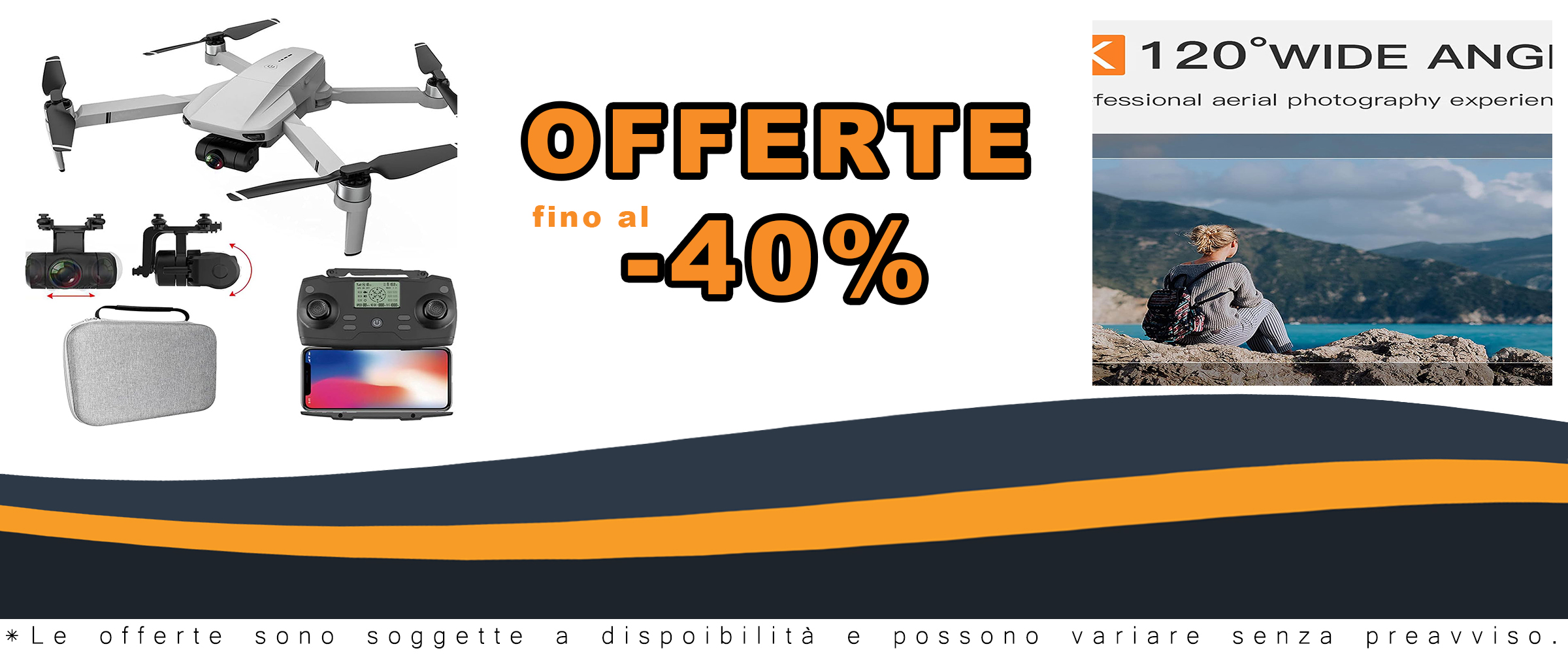 Drone 4K HD con motore brushless e GPS, perfetto per riprese professionali e facile da trasportare grazie al design pieghevole.