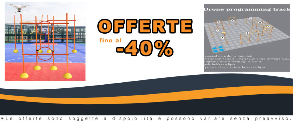 Sistema di addestramento agli ostacoli per droni, ideale per allenamenti indoor e outdoor con vari livelli di difficoltà.
