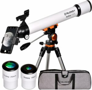 Telescopio astronomico portatile, facile montaggio, ideale per bambini e adulti, con adattatore per smartphone e treppiede stabile