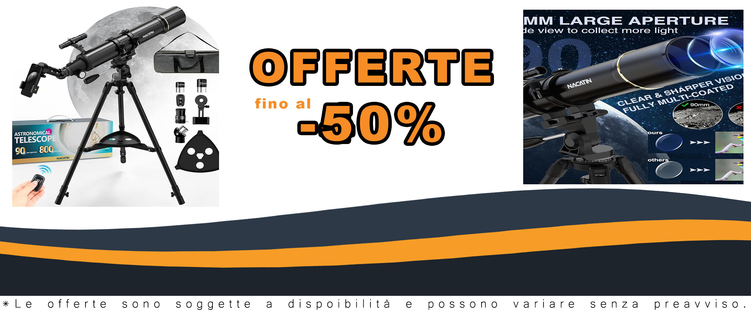 Telescopio astronomico 90mm con codici sconto e coupon