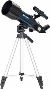 Telescopio Discovery Sky Trip ST70 con obiettivo da 70 mm, montatura leggera e accessori inclusi per principianti.  
