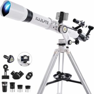 Telescopio astronomico con apertura di 90 mm su supporto altazimutale