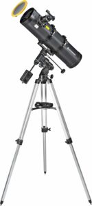 Telescopio Bresser Pollux 150/750 EQ3 con filtro solare in azione