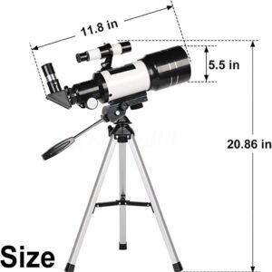 Telescopio Ultra HD con treppiede nel campo aperto sotto le stelle