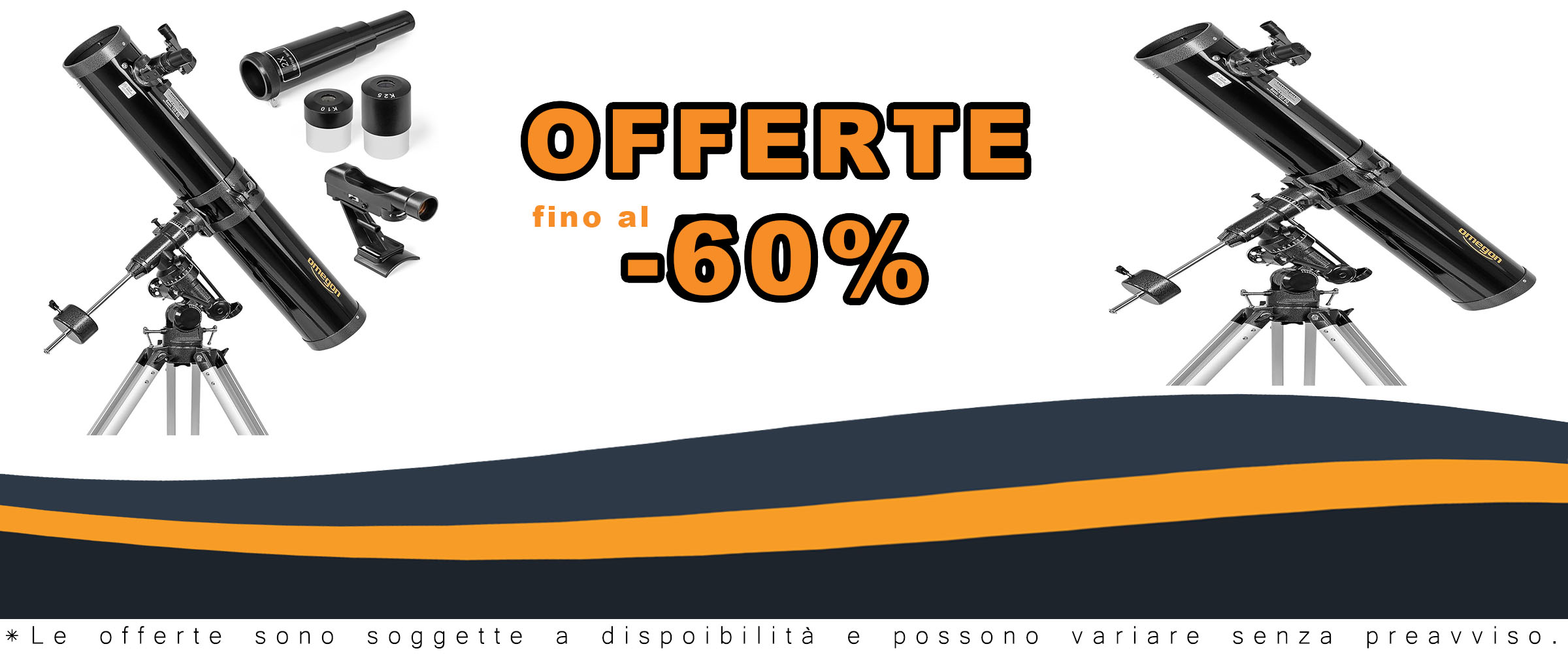 Telescopio Omegon N 126/920 EQ-3 contro il cielo stellato