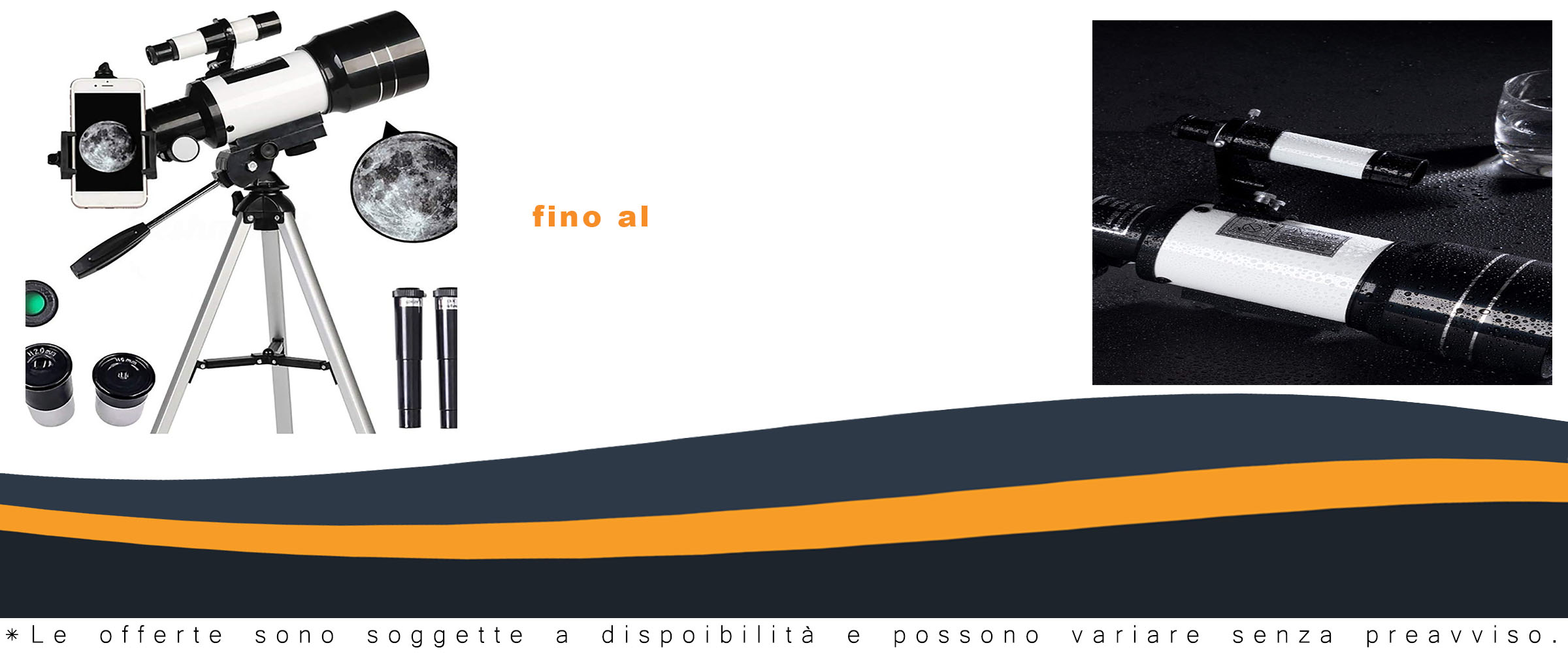 Telescopio astronomico Ultra HD P13I su treppiede puntato verso le stelle