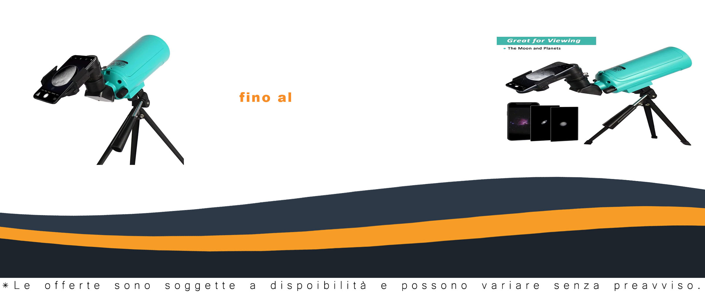 Telescopio Maksutov-Cassegrain Sarblue Mak60 con treppiede su sfondo stellato