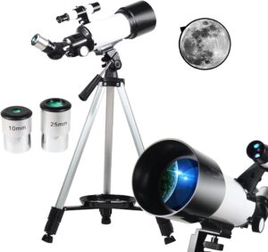 Telescopio astronomico portatile con apertura di 70 mm su treppiede regolabile, adatto per adulti e bambini