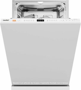 Comfee CDWPB1215P-W Lavastoviglie Ad Incasso con design elegante in inox e funzionalità avanzate come Cloud Wash e Asciugatura Extra.