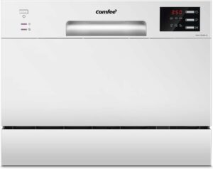 Lavastoviglie COMFEE' TD602E-W compatta, ideale per piccole famiglie, con 6 programmi di lavaggio, display a LED e avvio ritardato