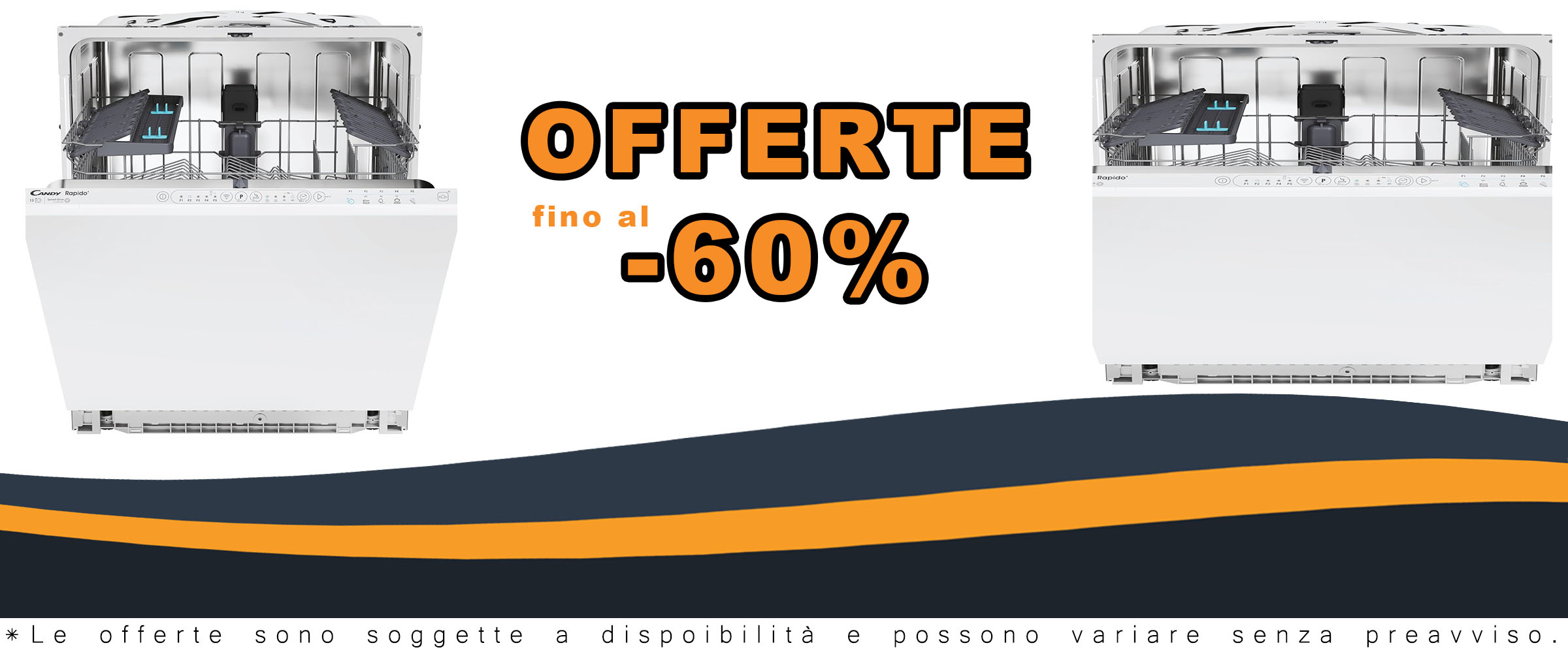 Candy Rapidò CI 3E7L0W, lavastoviglie integrabile, 13 servizi, Wi-Fi, silenziosa 43 dB, colore bianco