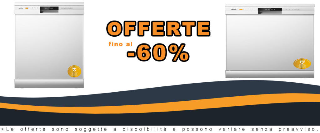 Lavastoviglie COMFEE CDWPF1201PW-WE-EU bianca a libera installazione, 60 cm, 49 dB con 12 coperti e 8 programmi