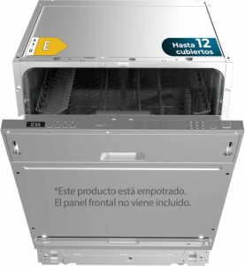 Cecotec Lavastoviglie Integrabile Bolero Aguazero 6100 Full-BI E, modello a 12 coperti, design elegante e funzionale, adatta per famiglie di medie dimensioni.