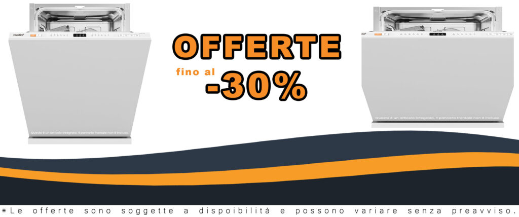 Lavastoviglie COMFEE' CDWEB914S-W ad incasso, inox, con 10 coperti, 6 programmi e funzione di mezzo carico