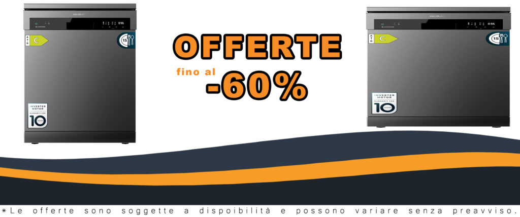 Cecotec Lavastoviglie 60 cm Indipendente Bolero Aguazero 6500 Dark C con 15 posate, Dual Zone Wash e motore Inverter Plus