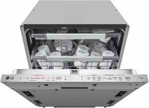 Lavastoviglie da incasso LG QuadWash DB475TXS, design moderno e funzionalità avanzate, classe energetica A, 14 coperti, 4 bracci irroratori e Wi-Fi integrato