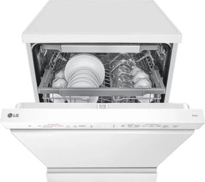 Lavastoviglie LG DF365FWS da 14 coperti, bianca, installazione libera, classe energetica B  