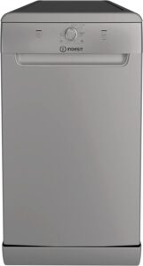 Lavastoviglie Indesit DSFE 1B10 S in acciaio inox, 45 cm a libera installazione, ideale per famiglie di 10 coperti