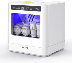 IsEasy Lavastoviglie da tavolo, compatta e potente, con 5 programmi di lavaggio e asciugatura rapida, ideale per piccole cucine.