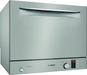 Bosch SKS62E38EU Serie 4, lavastoviglie compatta in acciaio con EcoSilence Drive e AquaStop, 55cm