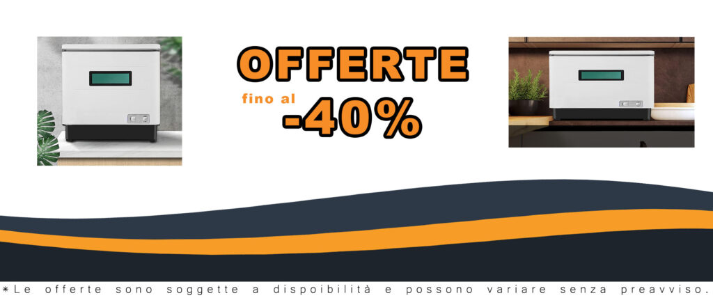 Mini lavastoviglie compatta da tavolo con capacità 40-60L in acciaio inox, perfetta per spazi limitati e asciugatura all'aria.