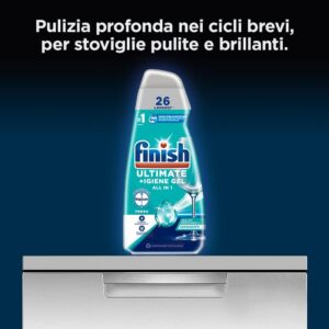 Finish Quantum + Igiene, detersivo lavastoviglie in gel per igiene avanzata e pulizia impeccabile  