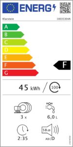 KLARSTEIN Oceana - Mini lavastoviglie da tavolo compatta con 6 programmi di lavaggio, classe energetica F e consumo ridotto.  