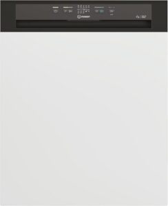 Lavastoviglie Indesit I3B L634 B semi-incasso nero, capacità 14 coperti, classe energetica D