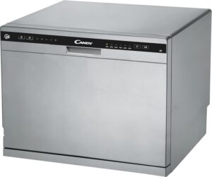 Lavastoviglie Candy Posable CDCP 6S Mini da Tavolo, compatta e efficiente, con 6 coperti e 6 programmi di lavaggio.