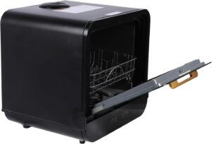 Mini Lavastoviglie Portatile per appartamenti e camper, senza bisogno di installazione, con funzione di asciugatura all'aria e alta temperatura di 162℉.