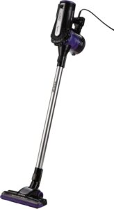 Scopa elettrica Ariete Handy Force RBT 2359 in grigio e lilla, ideale per la pulizia quotidiana di pavimenti duri e tappeti a pelo corto