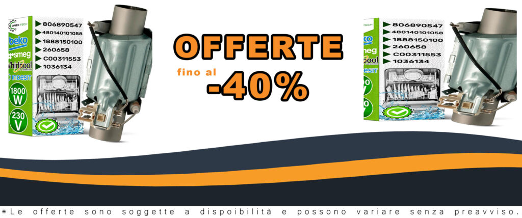 Elemento riscaldante per lavastoviglie 1800W compatibile con Beko, Smeg, Whirlpool e Indesit, con garanzia di 5 anni.