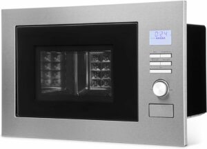 Microonde Bomann MWG3001HEB con griglia e aria calda, display LCD, e design elegante in argento