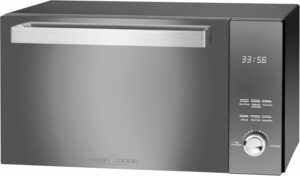 Forno a microonde ProfiCook PC-MWG 1204 con grill, porta verticale a doppio vetro e manico in acciaio inox