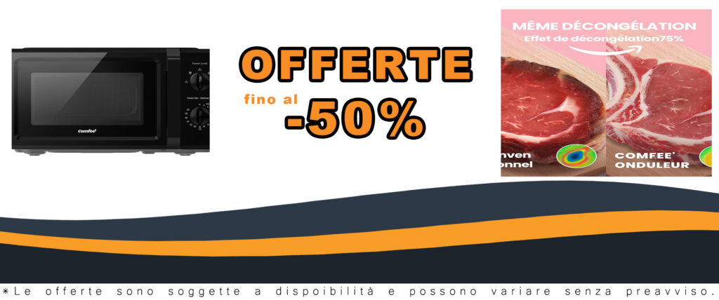 Microonde COMFEE ' CMO-MP012OC(BK) nero, vista frontale con timer e display, 700W di potenza, adatto per piccoli spazi