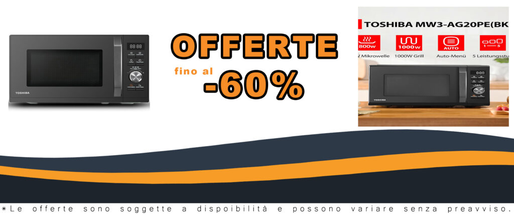 Toshiba MW3-AG20PE(BK) Forno a Microonde con Grill, 20 litri, nero, 1000 W, facile da pulire
