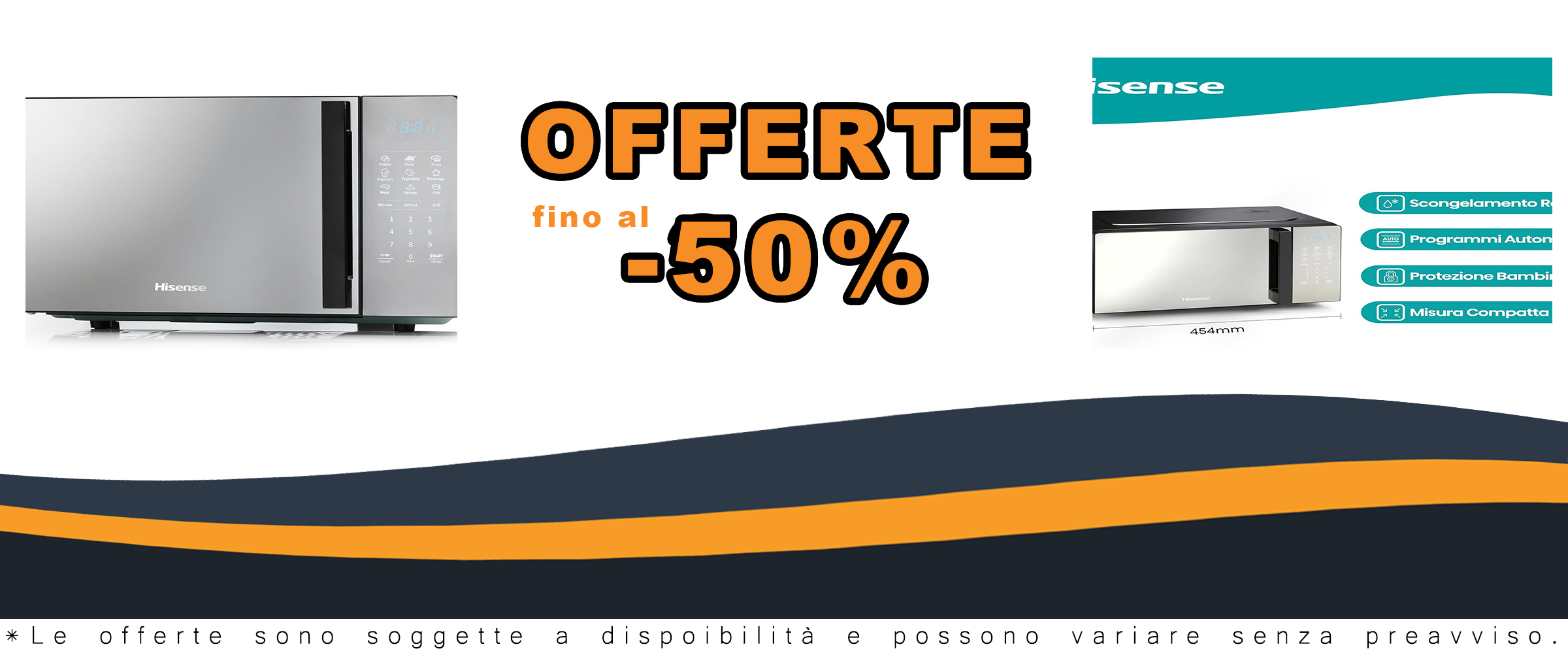 Microonde Hisense H20MOMBS4HG con design elegante in colore specchio, display LED e 9 funzioni.