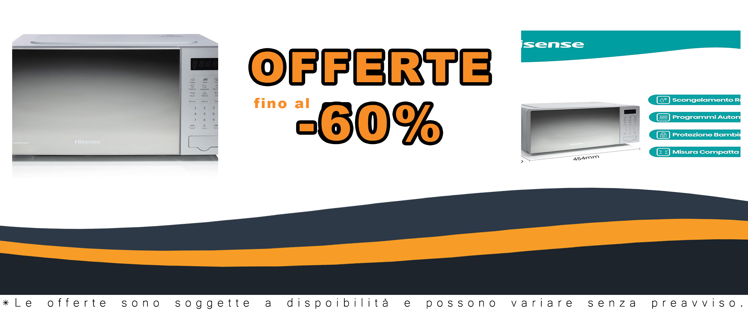 Forno microonde Hisense H20MOMS4 con display LED e finitura specchio, perfetto per la cucina moderna