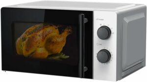 Forno Microonde 700W 20Lt Bianco con Timer, ideale per famiglie, con piatto girevole e 5 livelli di potenza