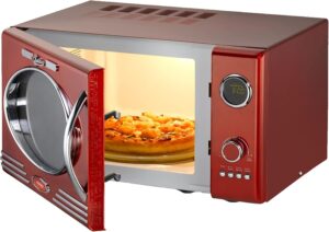MELISSA 16330129 Retro forno a microonde con grill in rosso metallico