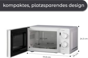 Microonde KUMTEL 20 litri bianco con funzione di scongelamento e piatto girevole  