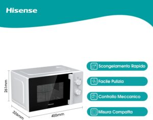 Forno a microonde HiSense H20MOWP1HG bianco con funzione grill e controllo meccanico
