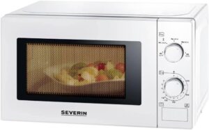 Microonde Severin 20 litri 700 watt in colore bianco, perfetto per cucina compatta e prestazioni veloci.