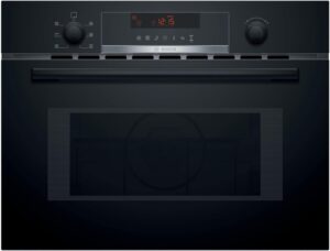 Forno a microonde Bosch Serie 4 CMA583MB0B da incasso, 45 cm, nero, con funzionalità aria calda per cottura uniforme