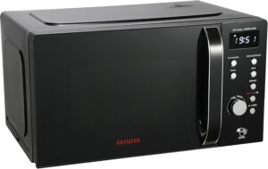 Aiwa AMW-202DG/BK forno a microonde digitale con griglia in acciaio inox, capacità 20 l, potenza 700 W, e timer