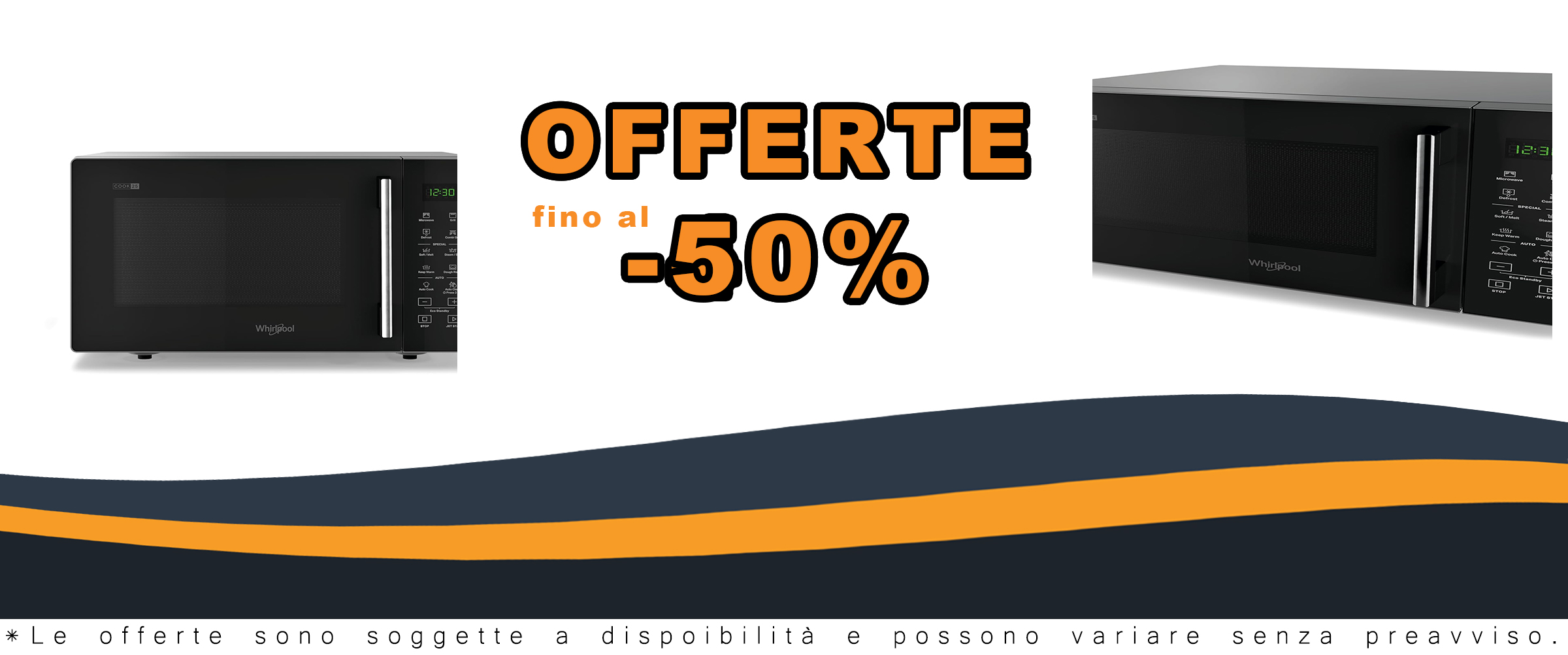 Microonde Whirlpool 25 litri in vetro nero, elegante e potente, perfetto per ogni cucina.