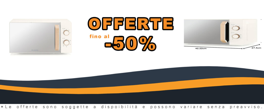 Microonde Flama 1831FL 20L 700W in cristallo/crema, con design elegante e prestazioni rapide per riscaldare e cuocere in modo efficiente.