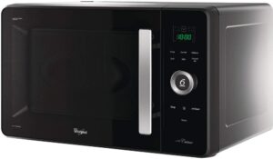 Forno microonde Whirlpool JQ 280 MB con piatto Crisp, ideale per cucinare piatti croccanti e veloci.