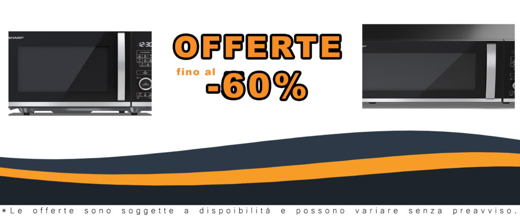 Forno Microonde Sharp YC-QS204AE-B, 20 litri, senza piattaforma girevole, comandi semi-digitali.