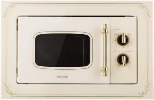 Microonde Klarstein Victoria 20 con design retrò e finitura in acciaio inox, ideale per una cucina moderna e funzionale
